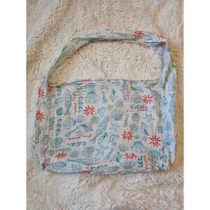 Free People Lightweight Gauze Boho Coastal Summer Beach Bag Seashells